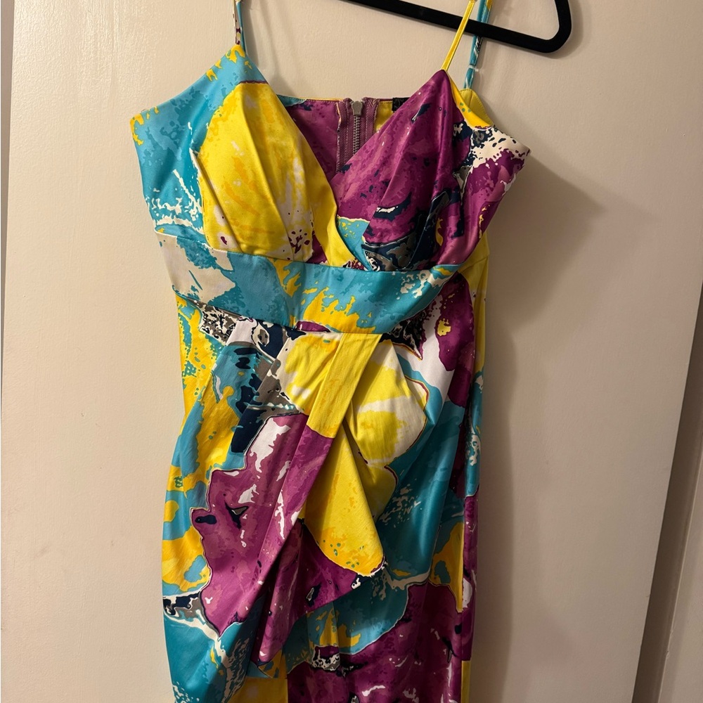My Michelle Vibrant Multicolor Abstract Dress